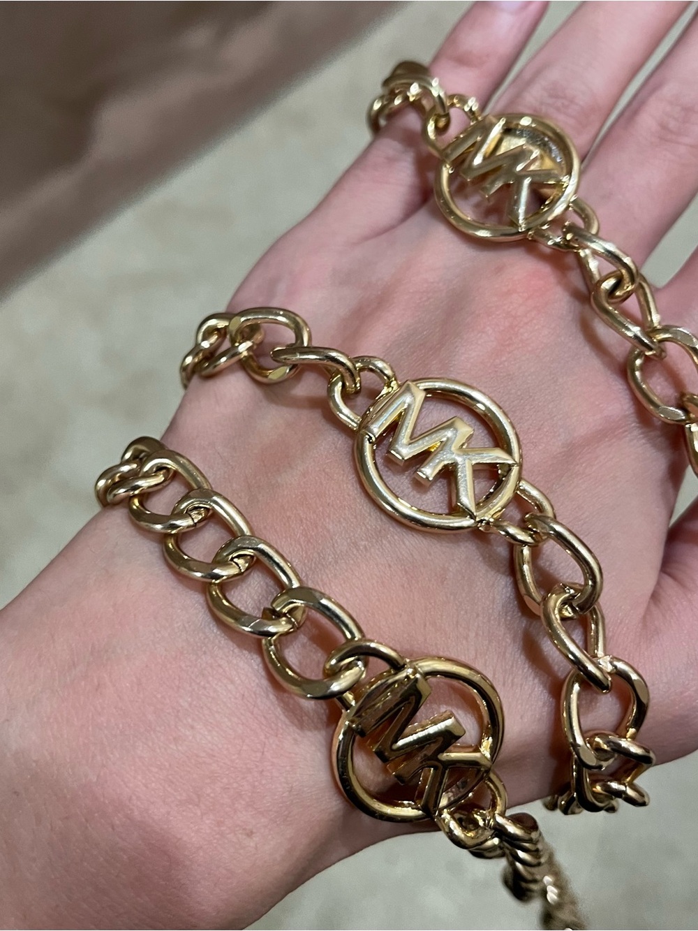 Michael Kors Gold MK Belt
